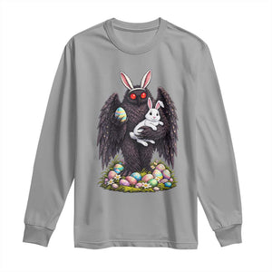 Funny Mothman Bunny Ears Long Sleeve Shirt Point Pleasant Cryptid Lover Gift TS12 Sport Gray Print Your Wear