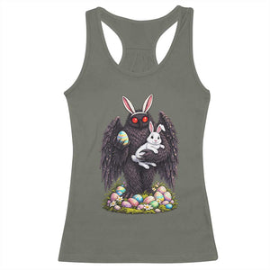 Funny Mothman Bunny Ears Racerback Tank Top Point Pleasant Cryptid Lover Gift TS12 Military Green Print Your Wear
