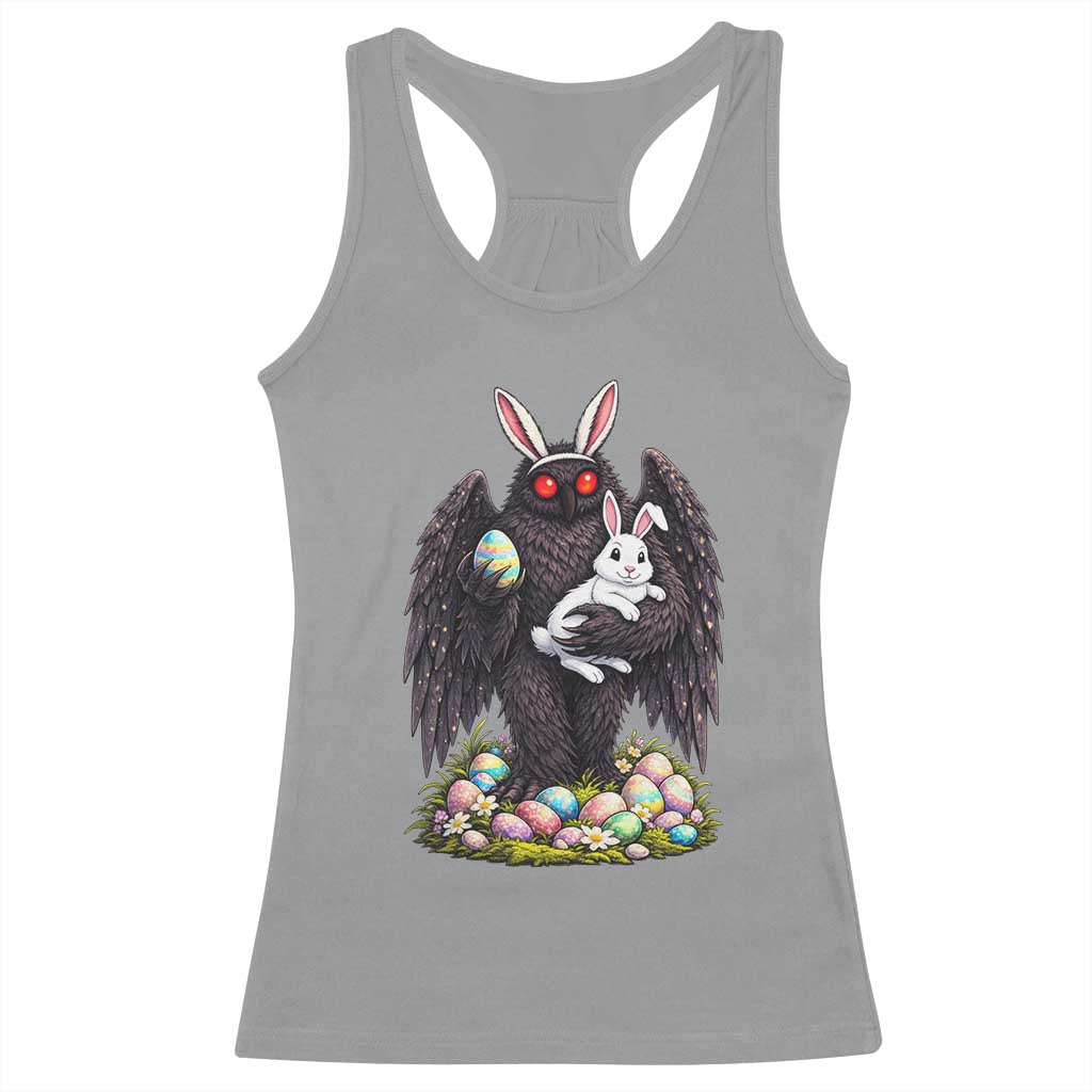 Funny Mothman Bunny Ears Racerback Tank Top Point Pleasant Cryptid Lover Gift TS12 Sport Gray Print Your Wear