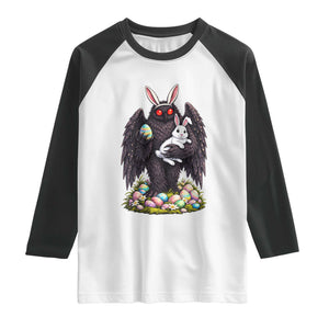 Funny Mothman Bunny Ears Raglan Shirt Point Pleasant Cryptid Lover Gift TS12 White Black Print Your Wear
