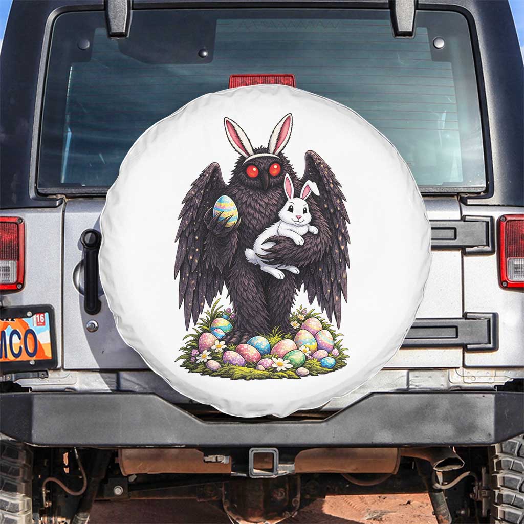 Funny Mothman Bunny Ears Spare Tire Cover Point Pleasant Cryptid Lover Gift TS12 No hole Black Print Your Wear