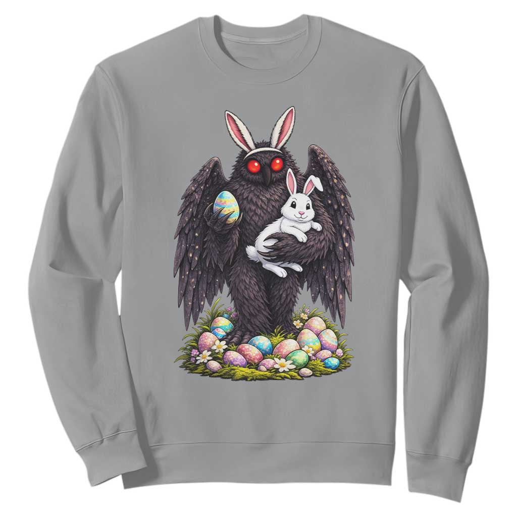 Funny Mothman Bunny Ears Sweatshirt Point Pleasant Cryptid Lover Gift TS12 Sport Gray Print Your Wear