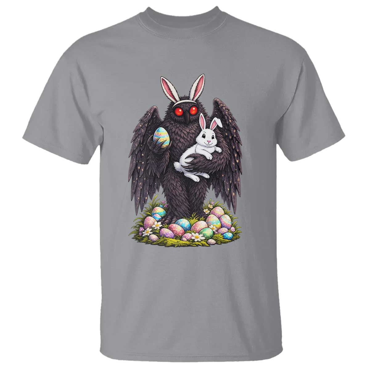 Funny Mothman Bunny Ears T Shirt Point Pleasant Cryptid Lover Gift TS12 Sport Gray Print Your Wear