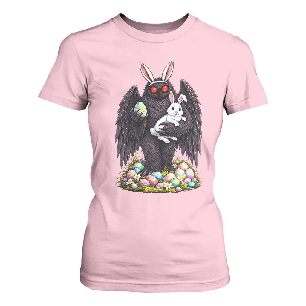 Funny Mothman Bunny Ears T Shirt For Women Point Pleasant Cryptid Lover Gift TS12 Light Pink Print Your Wear