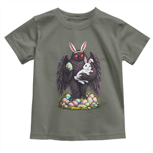 Funny Mothman Bunny Ears Toddler T Shirt Point Pleasant Cryptid Lover Gift TS12 Military Green Print Your Wear