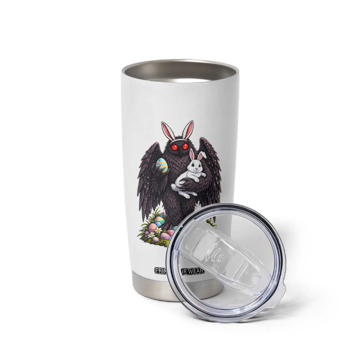 Funny Mothman Bunny Ears Tumbler Cup Point Pleasant Cryptid Lover Gift TS12 Print Your Wear
