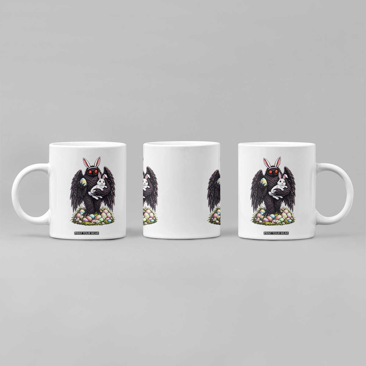 Funny Mothman Bunny Ears Coffee Mug Point Pleasant Cryptid Lover Gift TS12 Print Your Wear