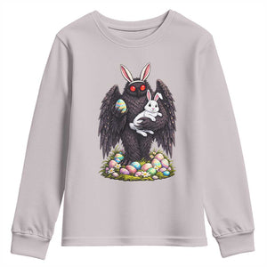 Funny Mothman Bunny Ears Youth Sweatshirt Point Pleasant Cryptid Lover Gift TS12 Ice Gray Print Your Wear