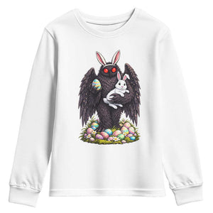 Funny Mothman Bunny Ears Youth Sweatshirt Point Pleasant Cryptid Lover Gift TS12 White Print Your Wear
