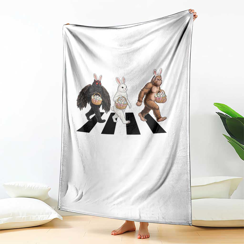 Funny Easter Bunny Bigfoot Mothman Throw Blanket Cryptid Lover Gift TS12 Print Your Wear