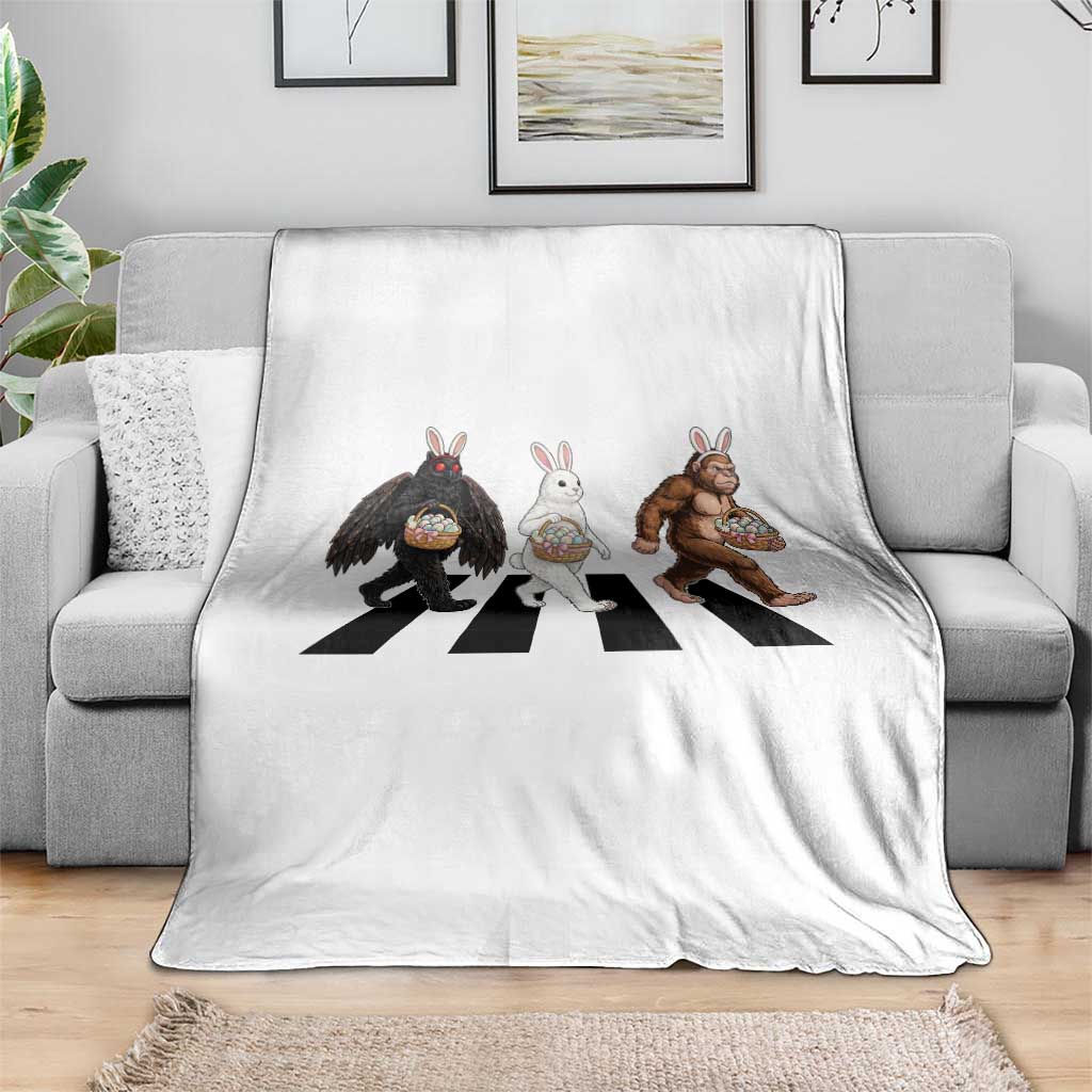 Funny Easter Bunny Bigfoot Mothman Throw Blanket Cryptid Lover Gift TS12 Print Your Wear