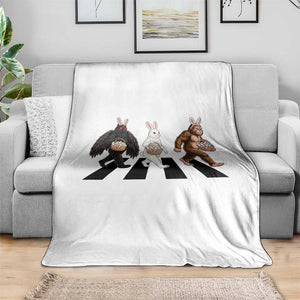 Funny Easter Bunny Bigfoot Mothman Throw Blanket Cryptid Lover Gift TS12 Print Your Wear