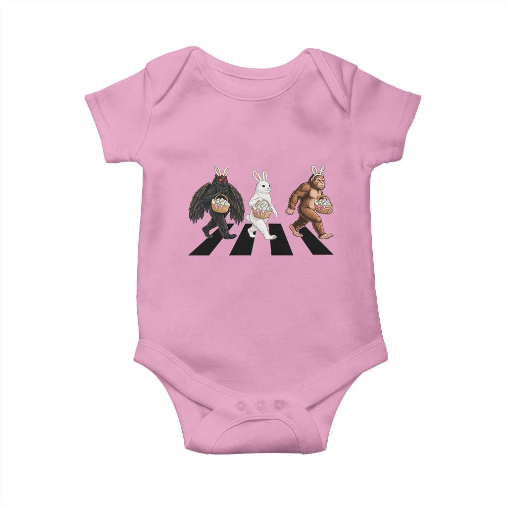 Funny Easter Bunny Bigfoot Mothman Baby Onesie Cryptid Lover Gift TS12 Light Pink Print Your Wear