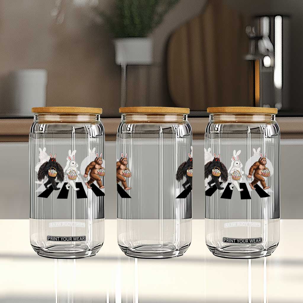 Funny Easter Bunny Bigfoot Mothman Glass Can Cryptid Lover Gift TS12 Print Your Wear