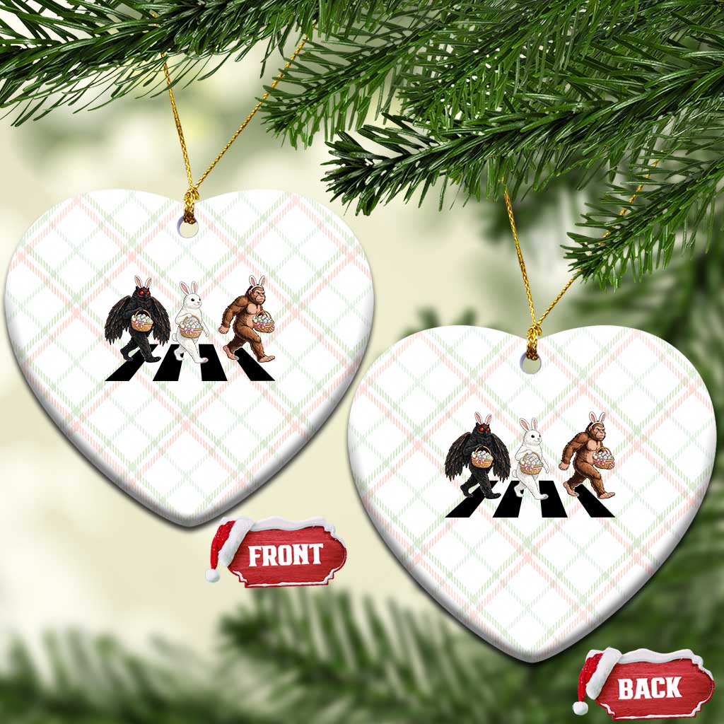 Funny Easter Bunny Bigfoot Mothman Ceramic Ornament Cryptid Lover Gift TS12 Print Your Wear