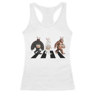 Funny Easter Bunny Bigfoot Mothman Racerback Tank Top Cryptid Lover Gift TS12 White Print Your Wear