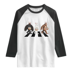 Funny Easter Bunny Bigfoot Mothman Raglan Shirt Cryptid Lover Gift TS12 White Black Print Your Wear