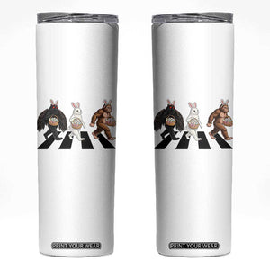 Funny Easter Bunny Bigfoot Mothman Skinny Tumbler Cryptid Lover Gift TS12 White Print Your Wear