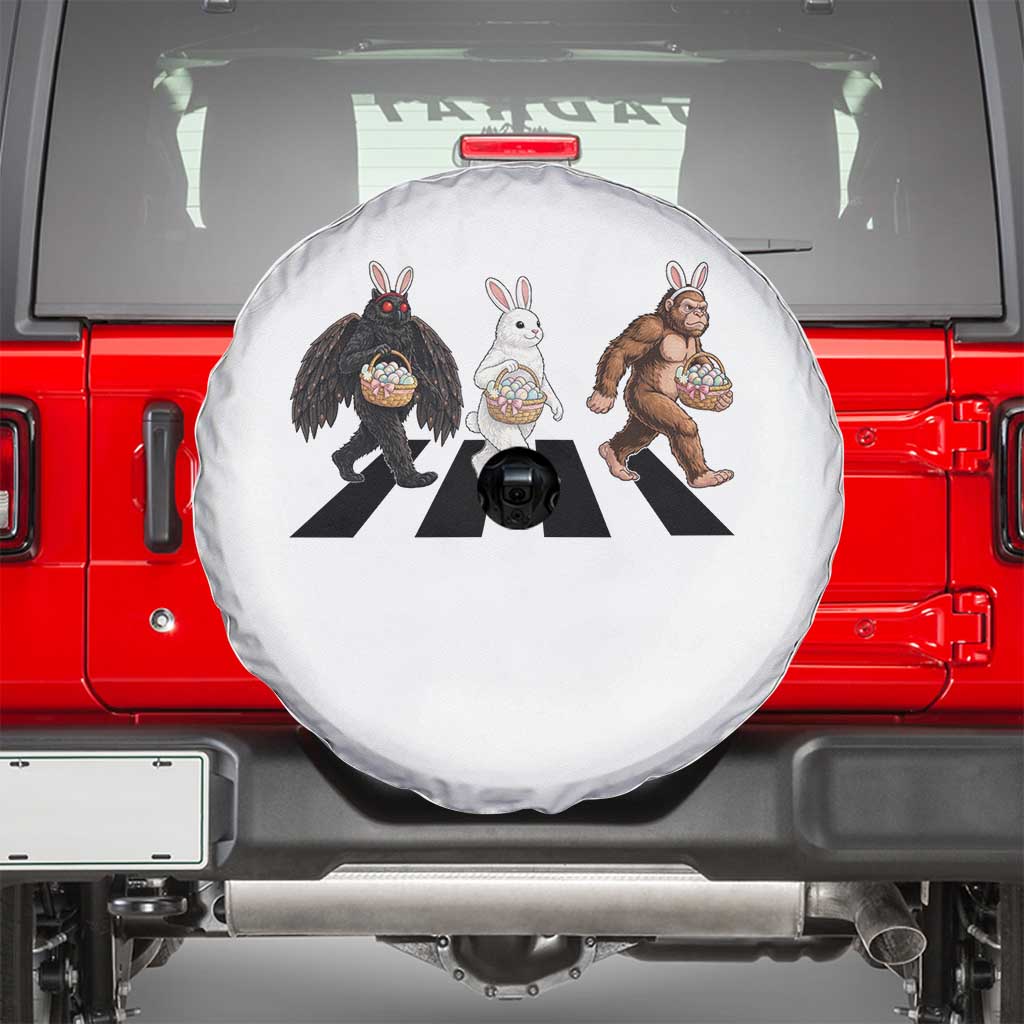 Funny Easter Bunny Bigfoot Mothman Spare Tire Cover Cryptid Lover Gift TS12 White Print Your Wear