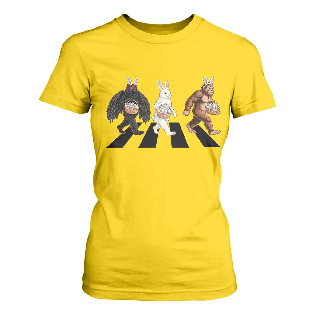 Funny Easter Bunny Bigfoot Mothman T Shirt For Women Cryptid Lover Gift TS12 Daisy Print Your Wear