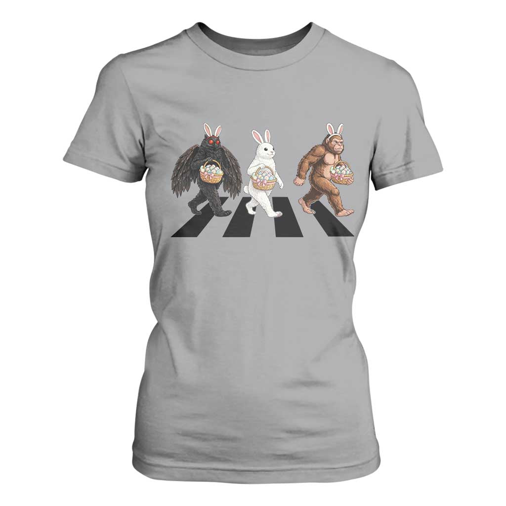 Funny Easter Bunny Bigfoot Mothman T Shirt For Women Cryptid Lover Gift TS12 Sport Gray Print Your Wear