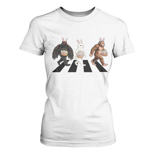 Funny Easter Bunny Bigfoot Mothman T Shirt For Women Cryptid Lover Gift TS12 White Print Your Wear