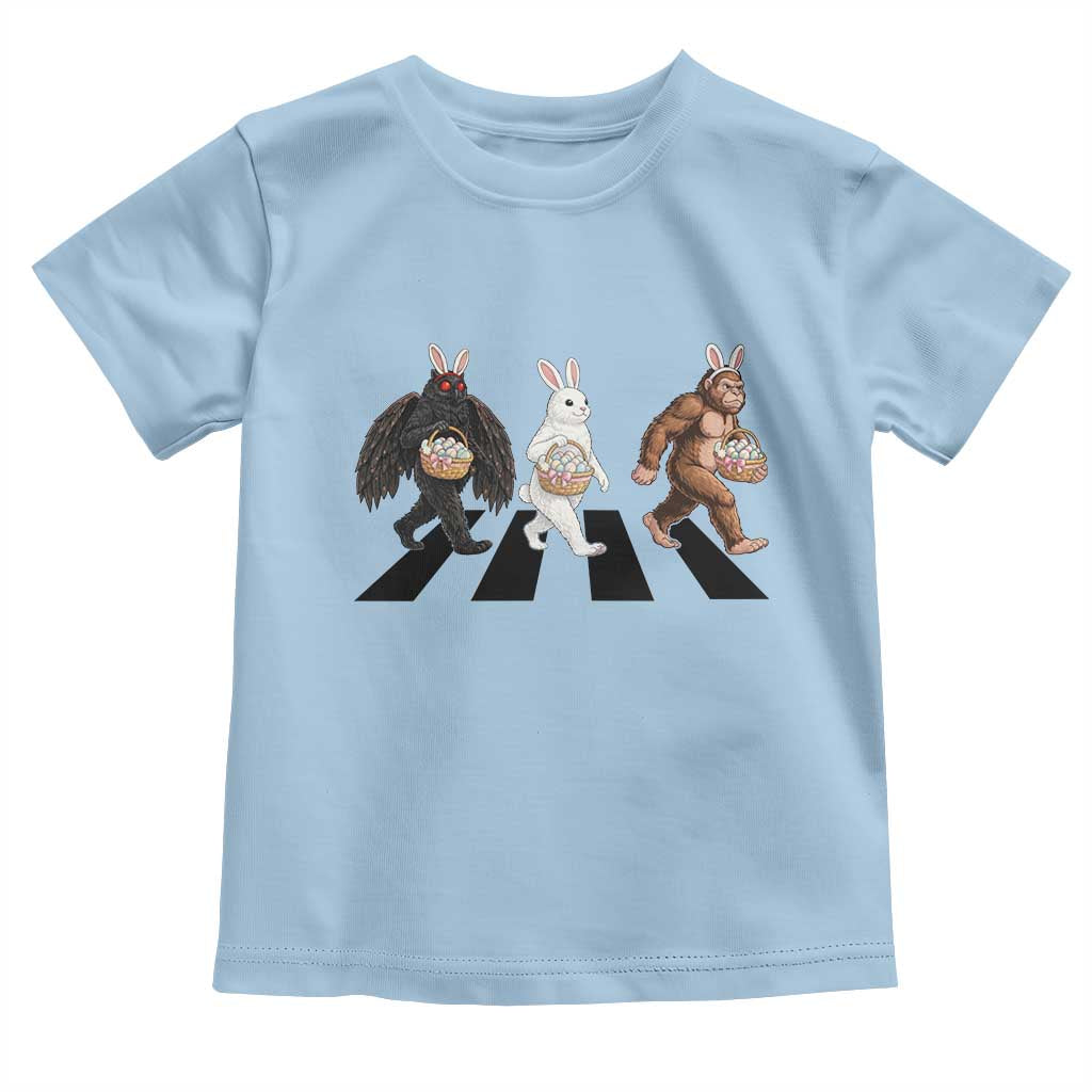 Funny Easter Bunny Bigfoot Mothman Toddler T Shirt Cryptid Lover Gift TS12 Light Blue Print Your Wear