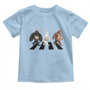 Funny Easter Bunny Bigfoot Mothman Toddler T Shirt Cryptid Lover Gift TS12 Light Blue Print Your Wear