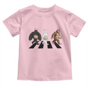 Funny Easter Bunny Bigfoot Mothman Toddler T Shirt Cryptid Lover Gift TS12 Light Pink Print Your Wear