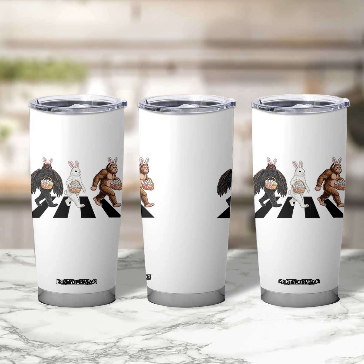 Funny Easter Bunny Bigfoot Mothman Tumbler Cup Cryptid Lover Gift TS12 Print Your Wear