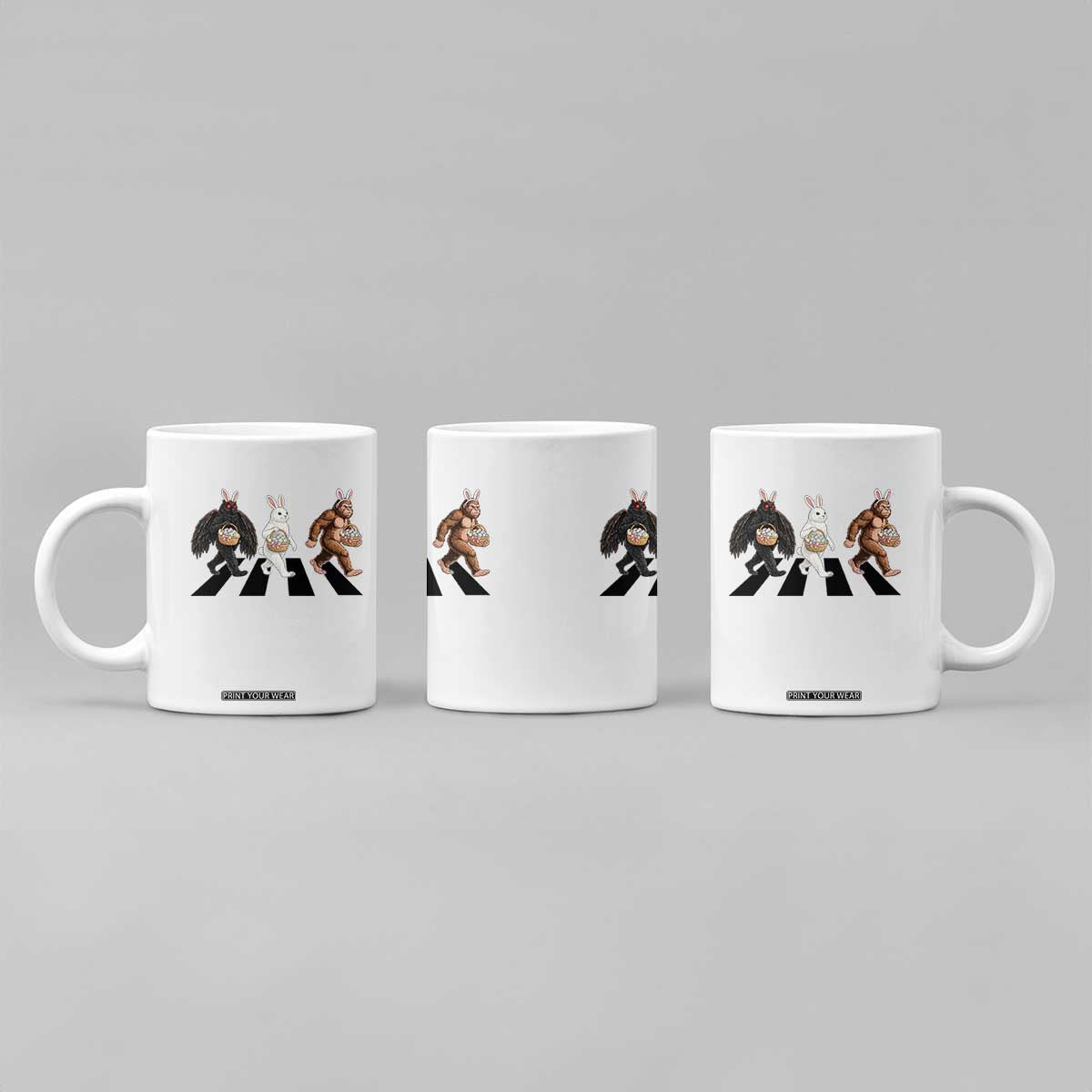Funny Easter Bunny Bigfoot Mothman Coffee Mug Cryptid Lover Gift TS12 Print Your Wear