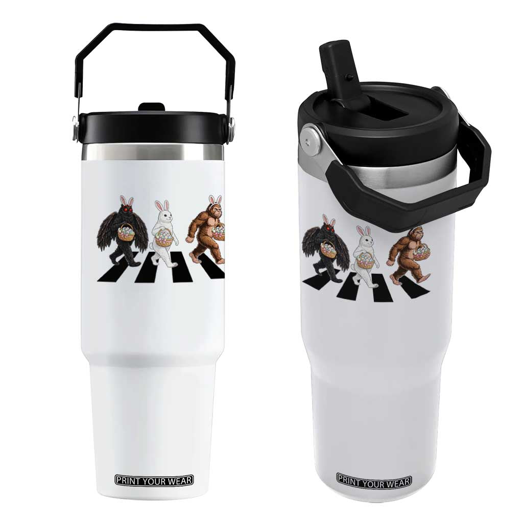 Funny Easter Bunny Bigfoot Mothman Flip Straw Tumbler Cryptid Lover Gift TS12 One Size: 30 oz White Print Your Wear