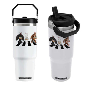 Funny Easter Bunny Bigfoot Mothman Flip Straw Tumbler Cryptid Lover Gift TS12 One Size: 30 oz White Print Your Wear