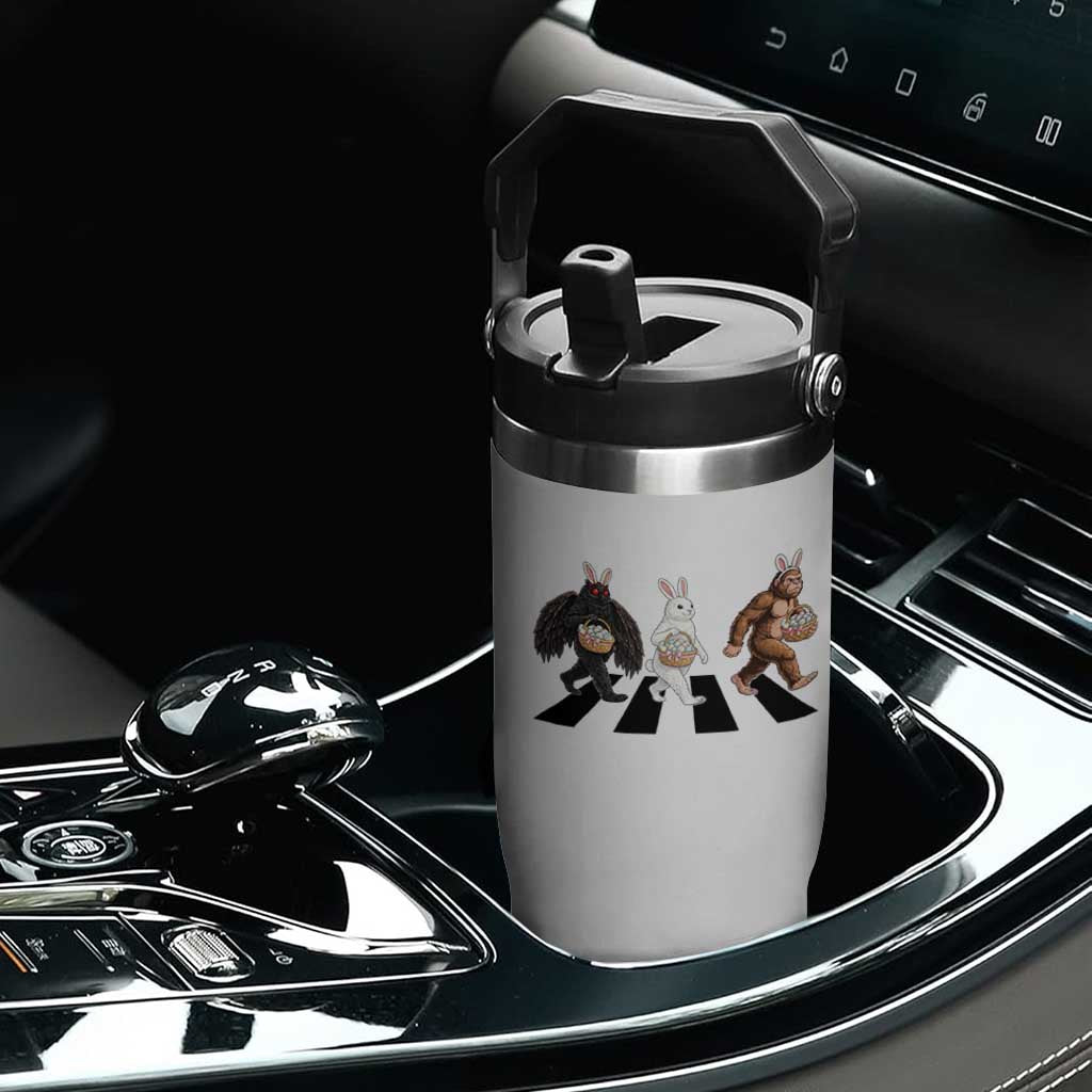 Funny Easter Bunny Bigfoot Mothman Flip Straw Tumbler Cryptid Lover Gift TS12 Print Your Wear
