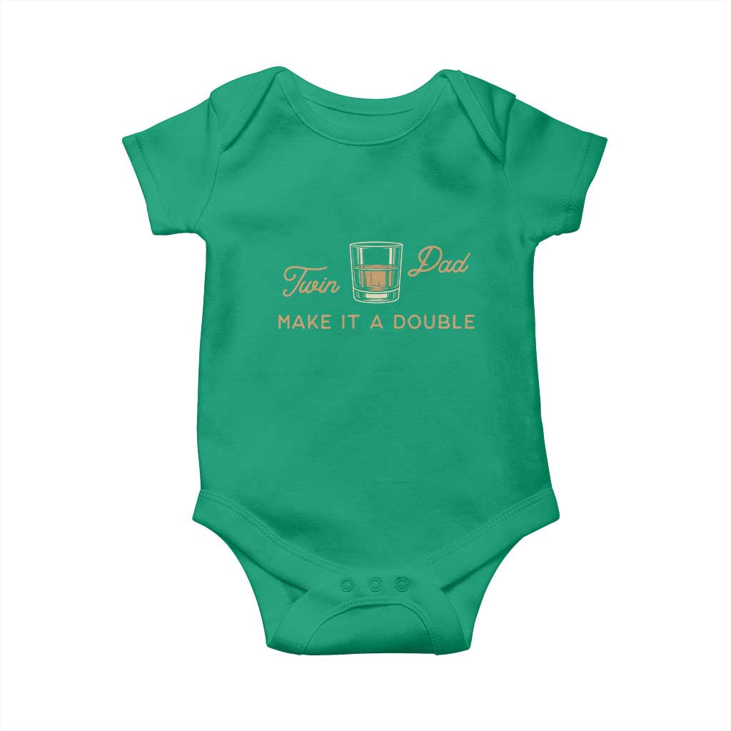 Make It A Double Twin Dad Baby Onesie Expecting Fathers Day Gift TS12 Irish Green Print Your Wear