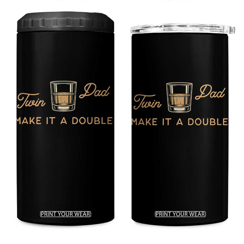 Make It A Double Twin Dad 4 in 1 Can Cooler Tumbler Expecting Fathers Day Gift TS12 One Size: 16 oz Black Print Your Wear