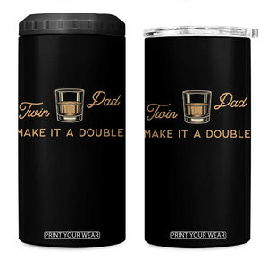 Make It A Double Twin Dad 4 in 1 Can Cooler Tumbler Expecting Fathers Day Gift TS12 One Size: 16 oz Black Print Your Wear