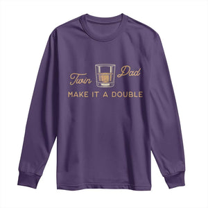 Make It A Double Twin Dad Long Sleeve Shirt Expecting Fathers Day Gift TS12 Purple Print Your Wear