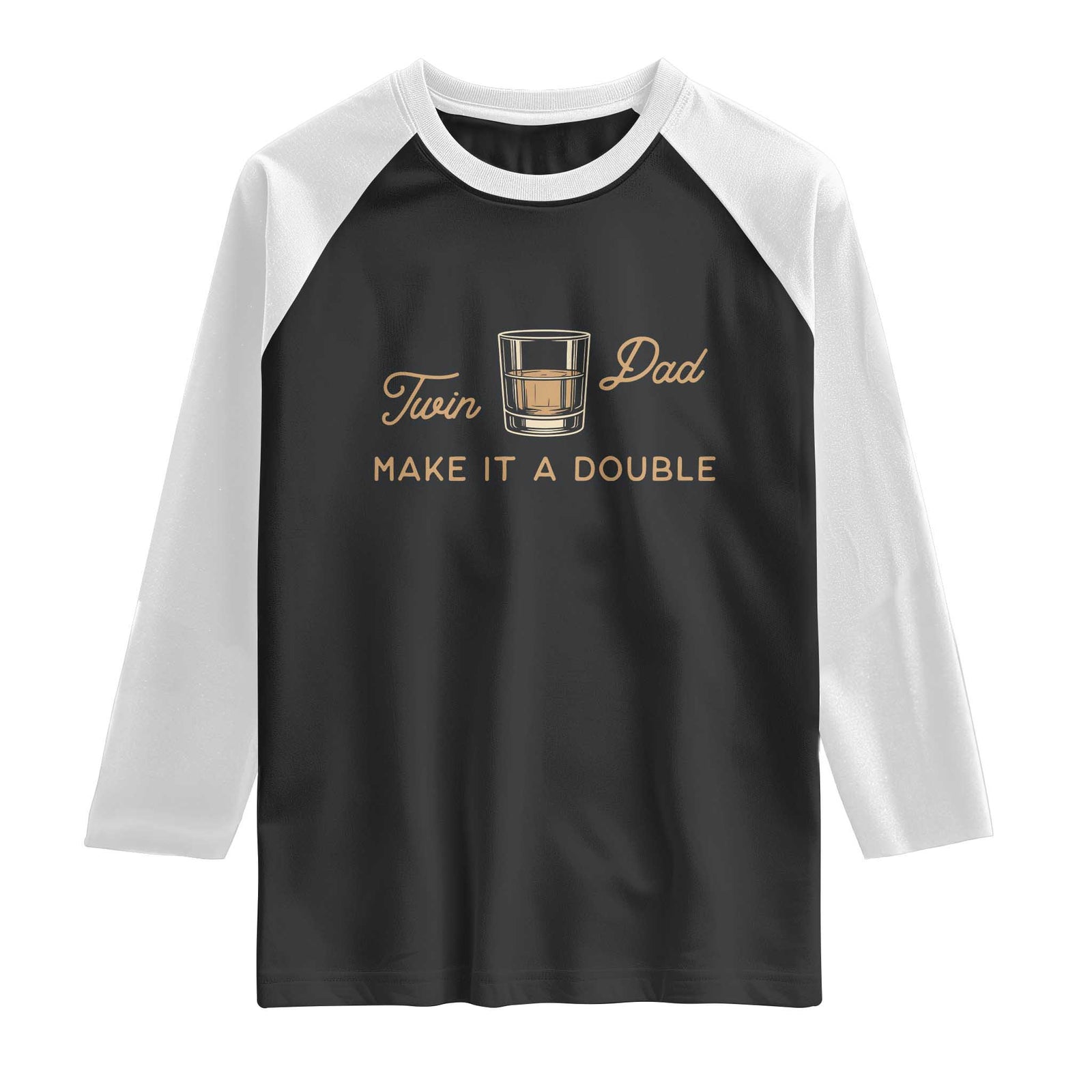 Make It A Double Twin Dad Raglan Shirt Expecting Fathers Day Gift TS12 Black White Print Your Wear