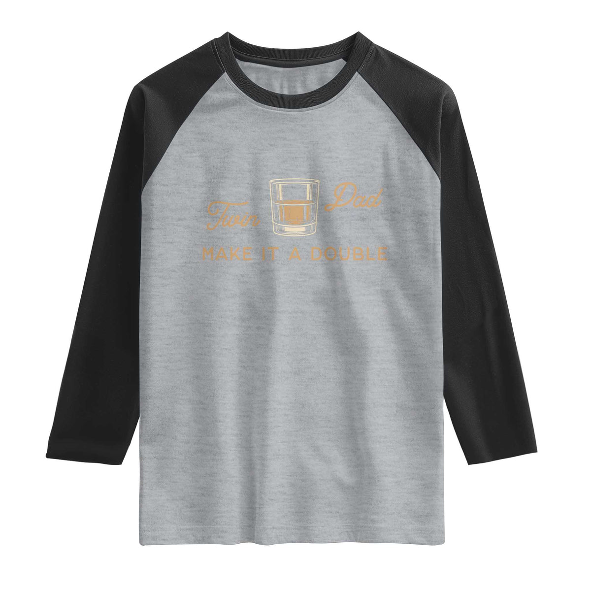 Make It A Double Twin Dad Raglan Shirt Expecting Fathers Day Gift TS12 Heather Gray Black Print Your Wear