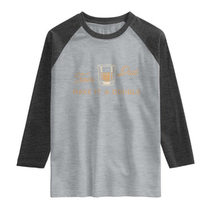 Make It A Double Twin Dad Raglan Shirt Expecting Fathers Day Gift TS12 Heather Gray Heather Charcoal Print Your Wear