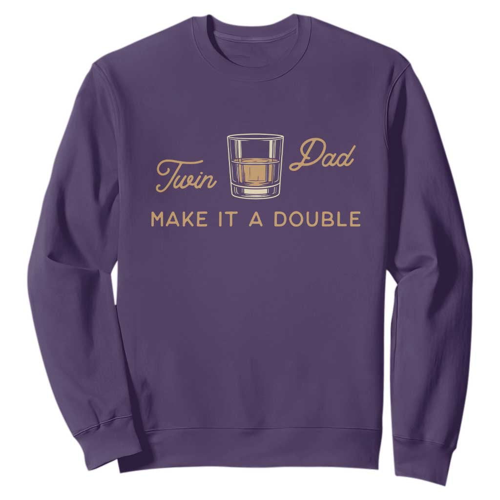 Make It A Double Twin Dad Sweatshirt Expecting Fathers Day Gift TS12 Purple Print Your Wear
