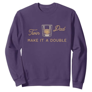 Make It A Double Twin Dad Sweatshirt Expecting Fathers Day Gift TS12 Purple Print Your Wear