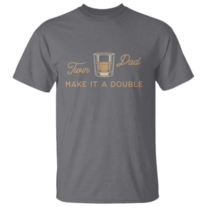 Make It A Double Twin Dad T Shirt Expecting Fathers Day Gift TS12 Charcoal Print Your Wear