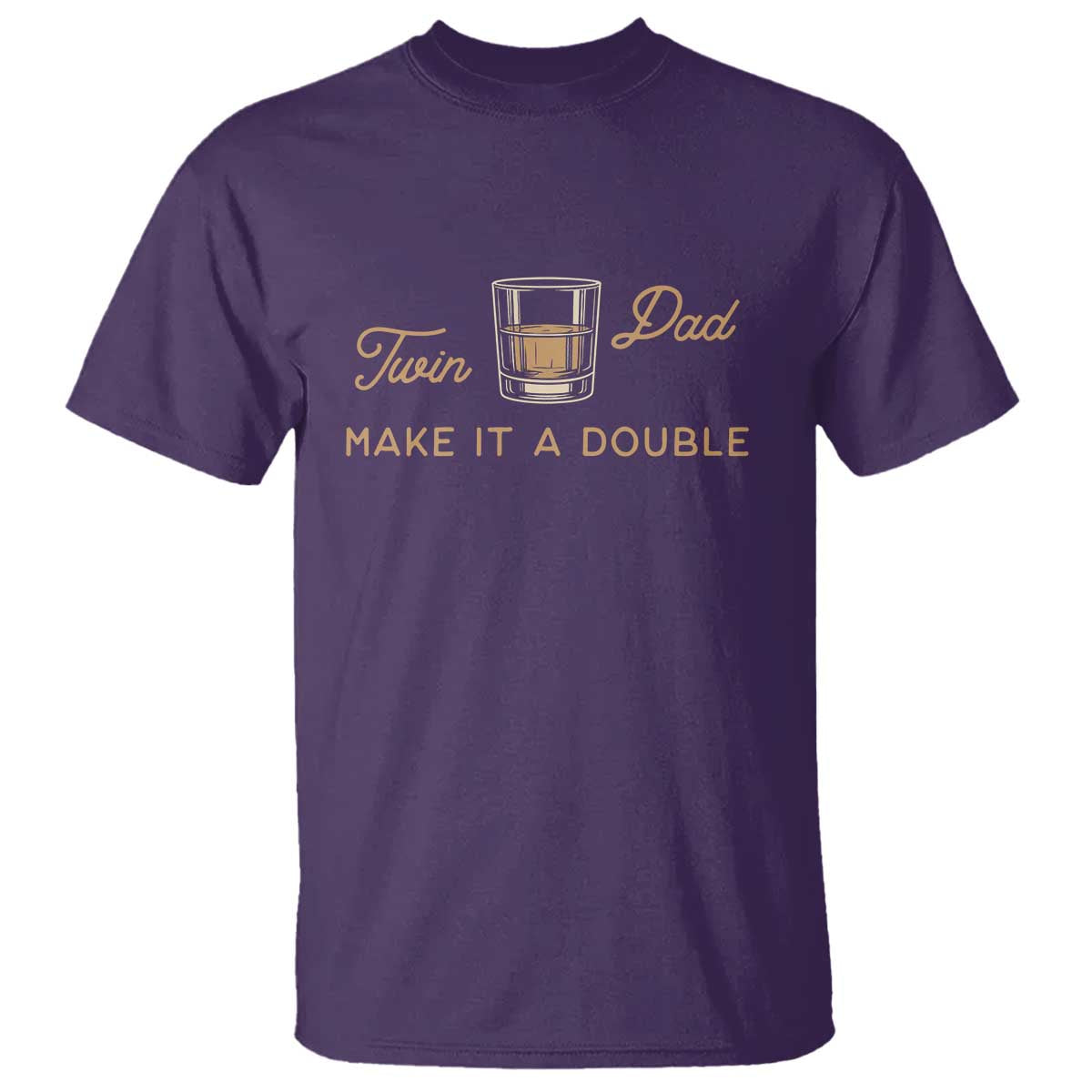Make It A Double Twin Dad T Shirt Expecting Fathers Day Gift TS12 Purple Print Your Wear
