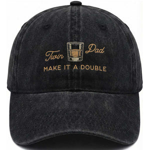 Make It A Double Twin Dad Washed Cotton Baseball Cap Expecting Fathers Day Gift TS12 Print Your Wear