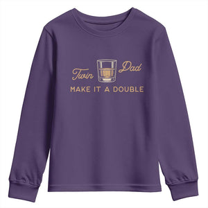 Make It A Double Twin Dad Youth Sweatshirt Expecting Fathers Day Gift TS12 Purple Print Your Wear