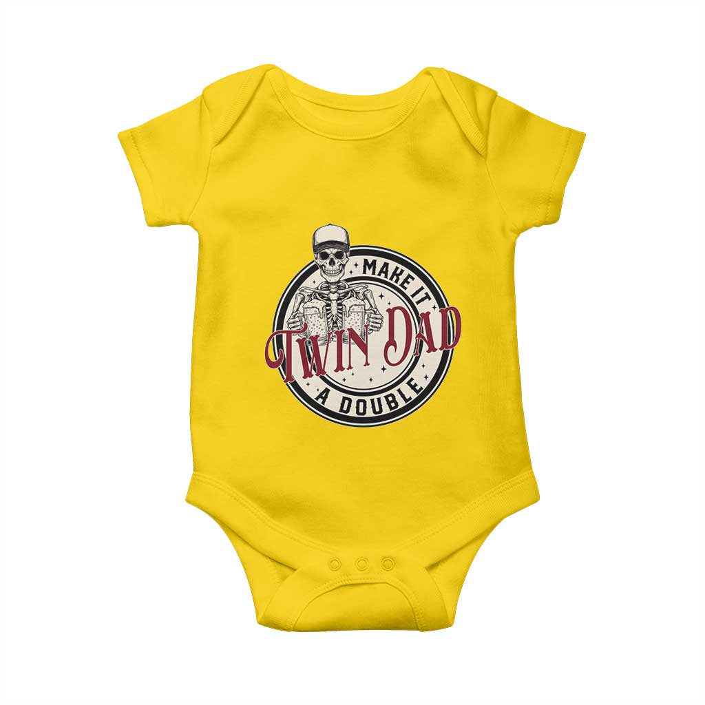 Funny Skeleton Twin Dad Make It A Double Baby Onesie Expecting Fathers Day Gift TS12 Daisy Print Your Wear