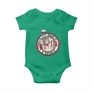 Funny Skeleton Twin Dad Make It A Double Baby Onesie Expecting Fathers Day Gift TS12 Irish Green Print Your Wear