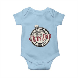 Funny Skeleton Twin Dad Make It A Double Baby Onesie Expecting Fathers Day Gift TS12 Light Blue Print Your Wear